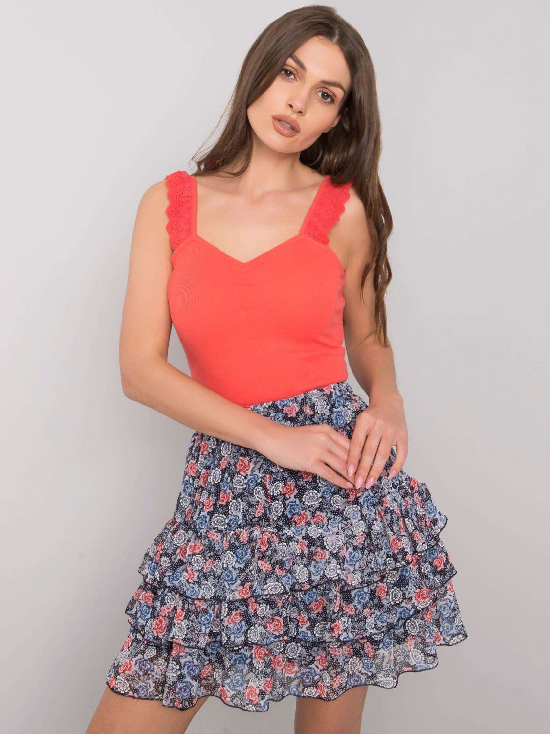 Korálový bavlněný top