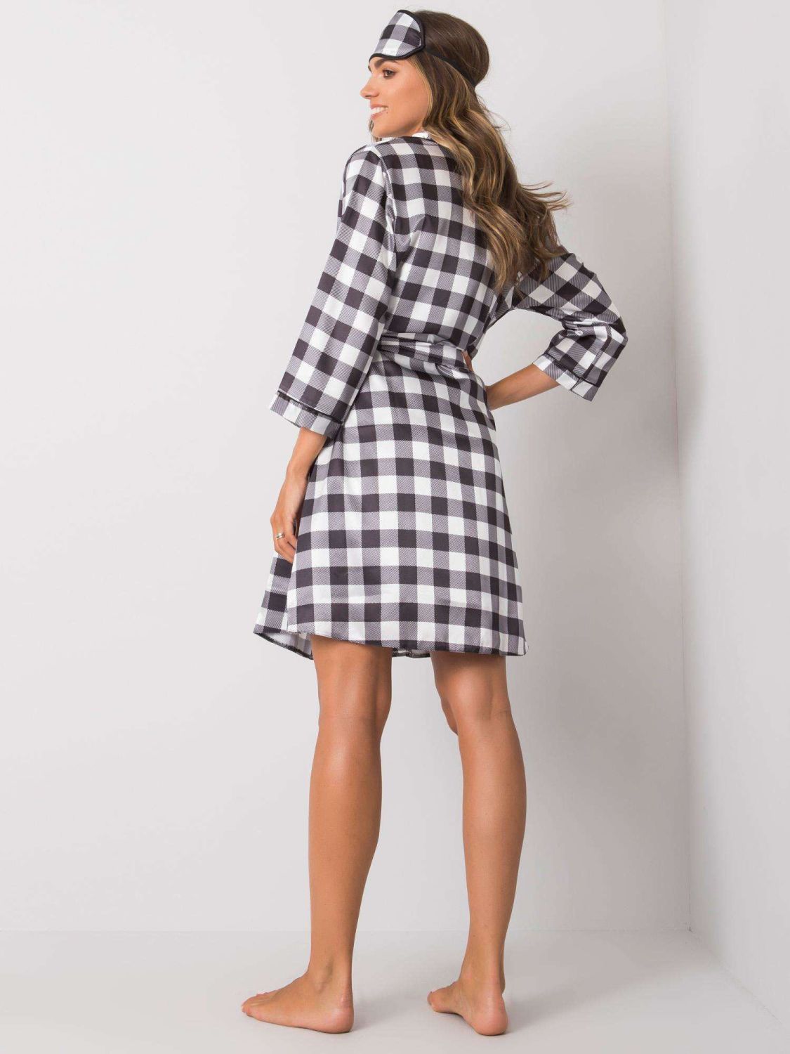 Bílo-černý dámský pyžamový komplet