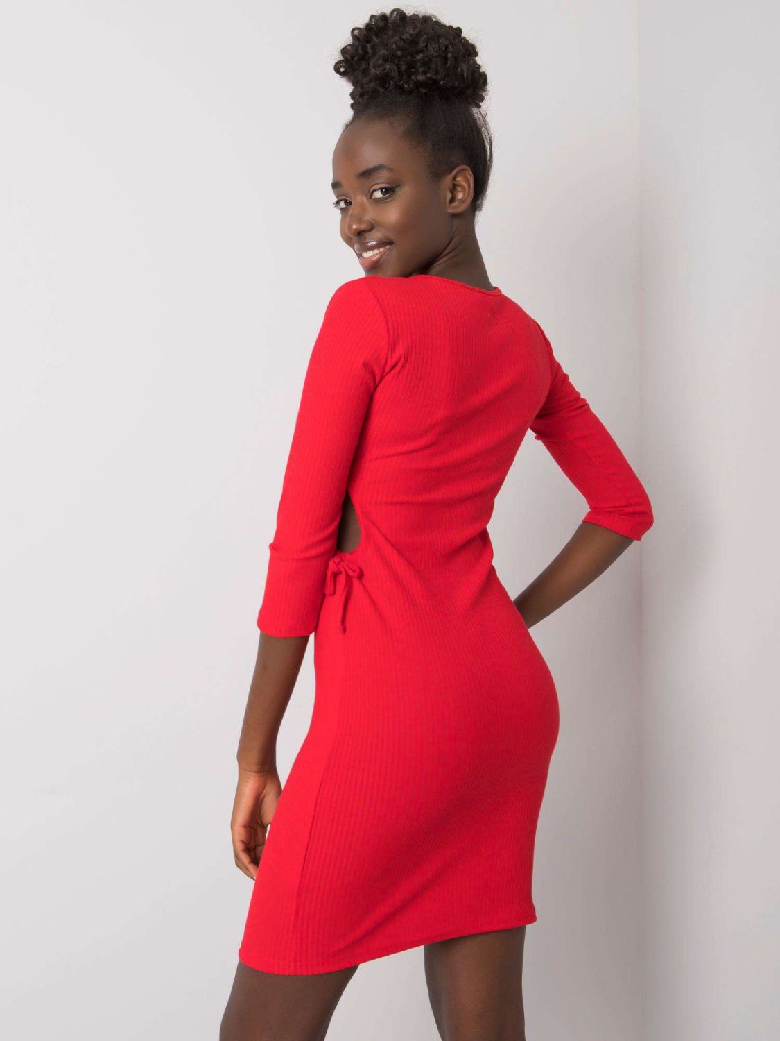 Červené pruhované mini šaty