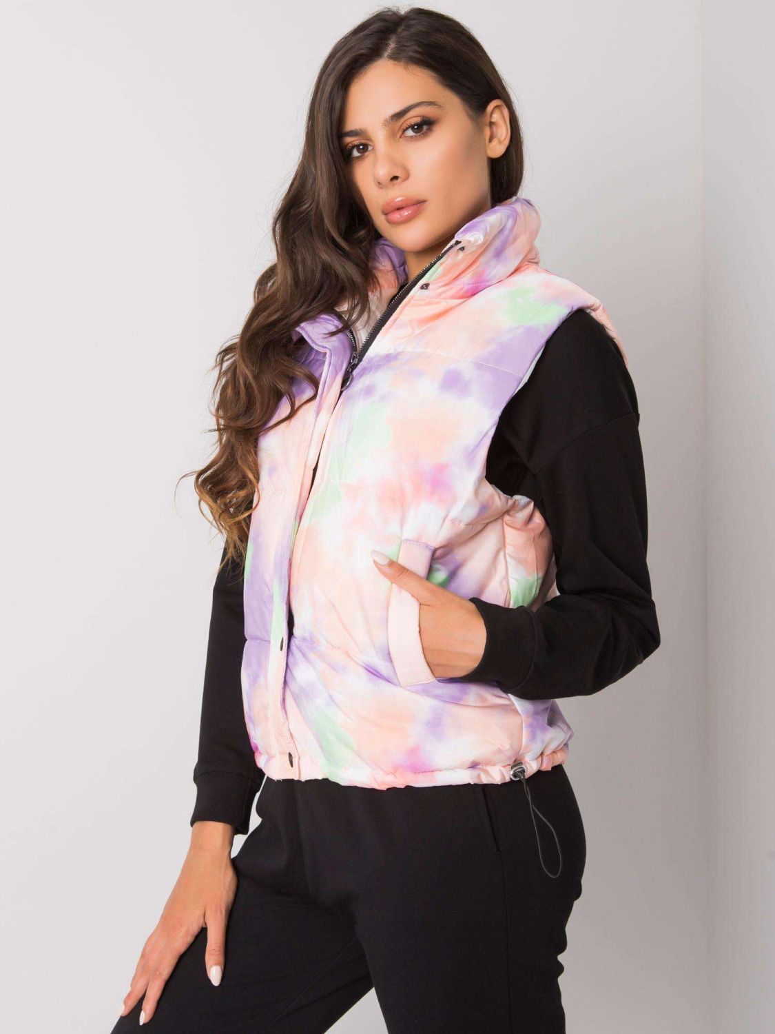 Oranžovo-fialová vesta