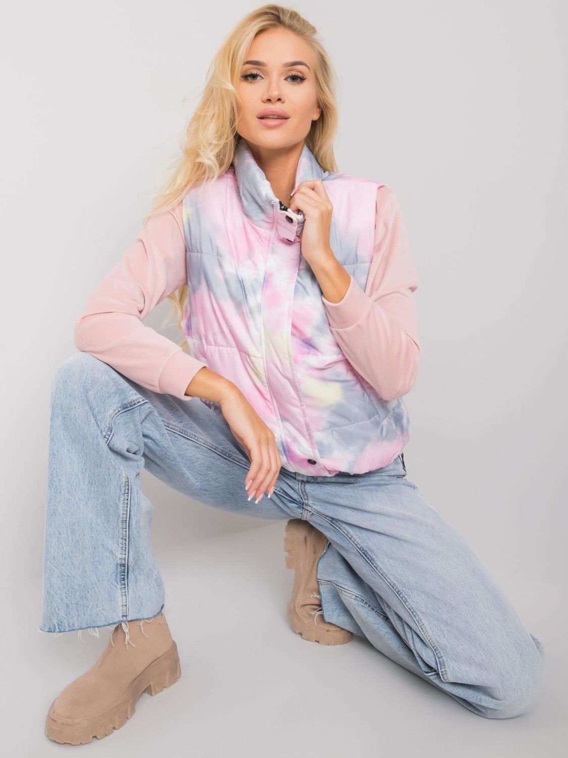 Růžová ombre vesta