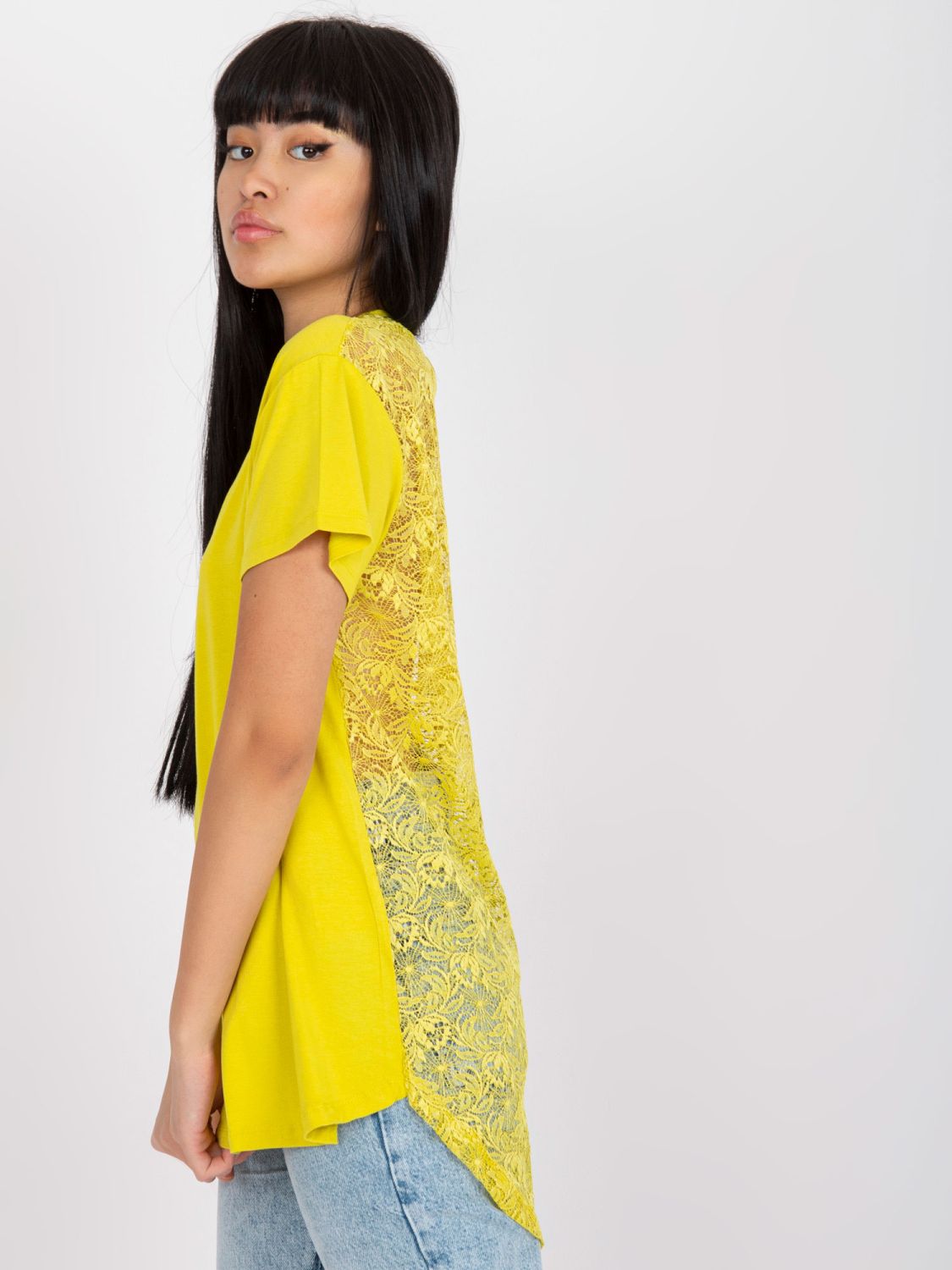 Limetková blůza s krátkým rukávem