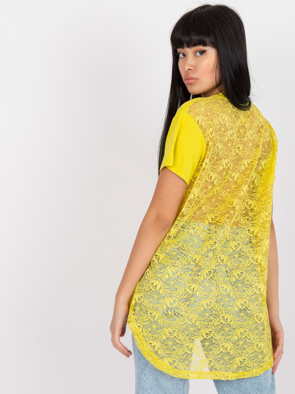 Limetková blůza s krátkým rukávem