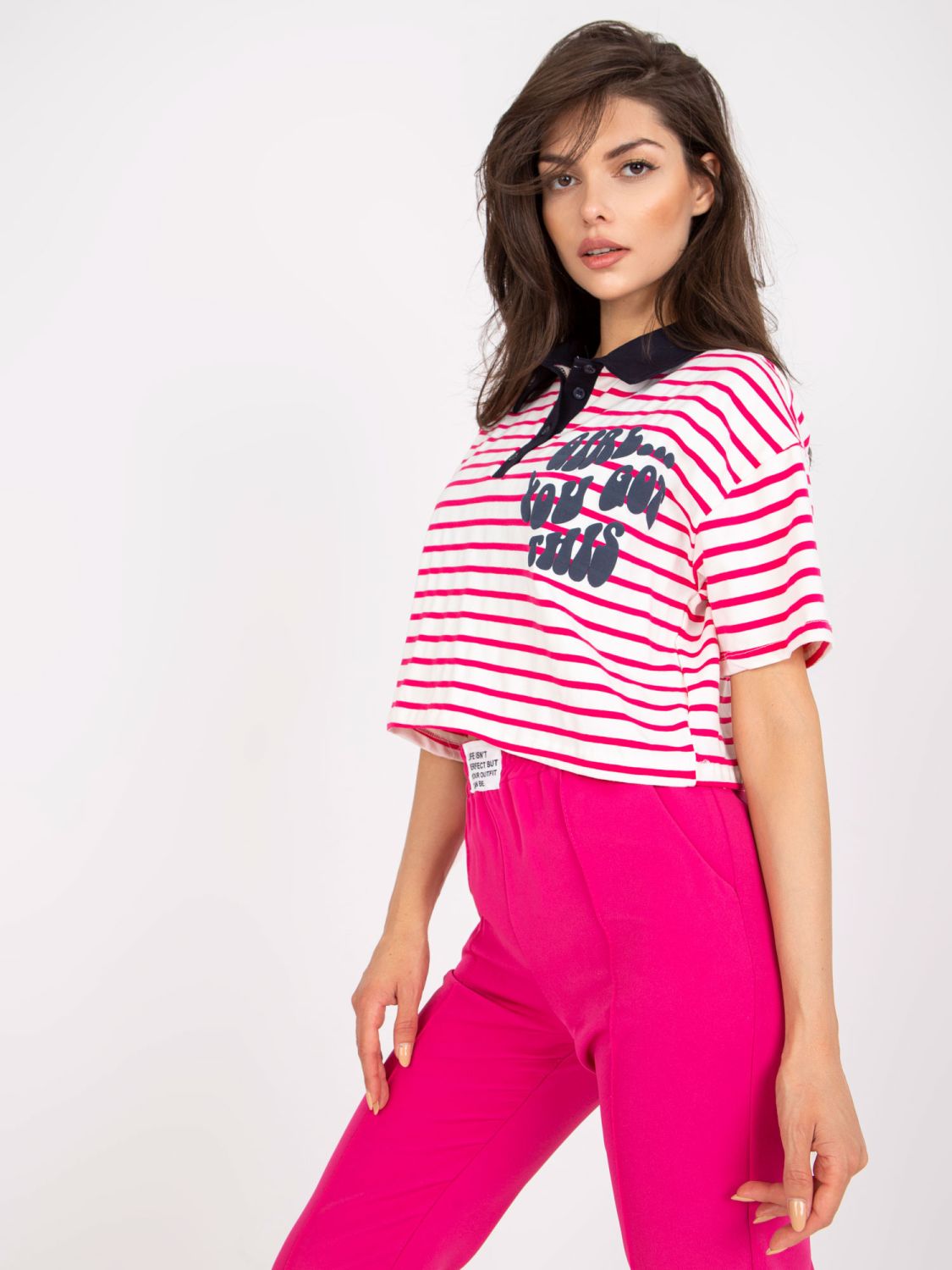 Pohodlná růžová blůza s krátkým rukávem