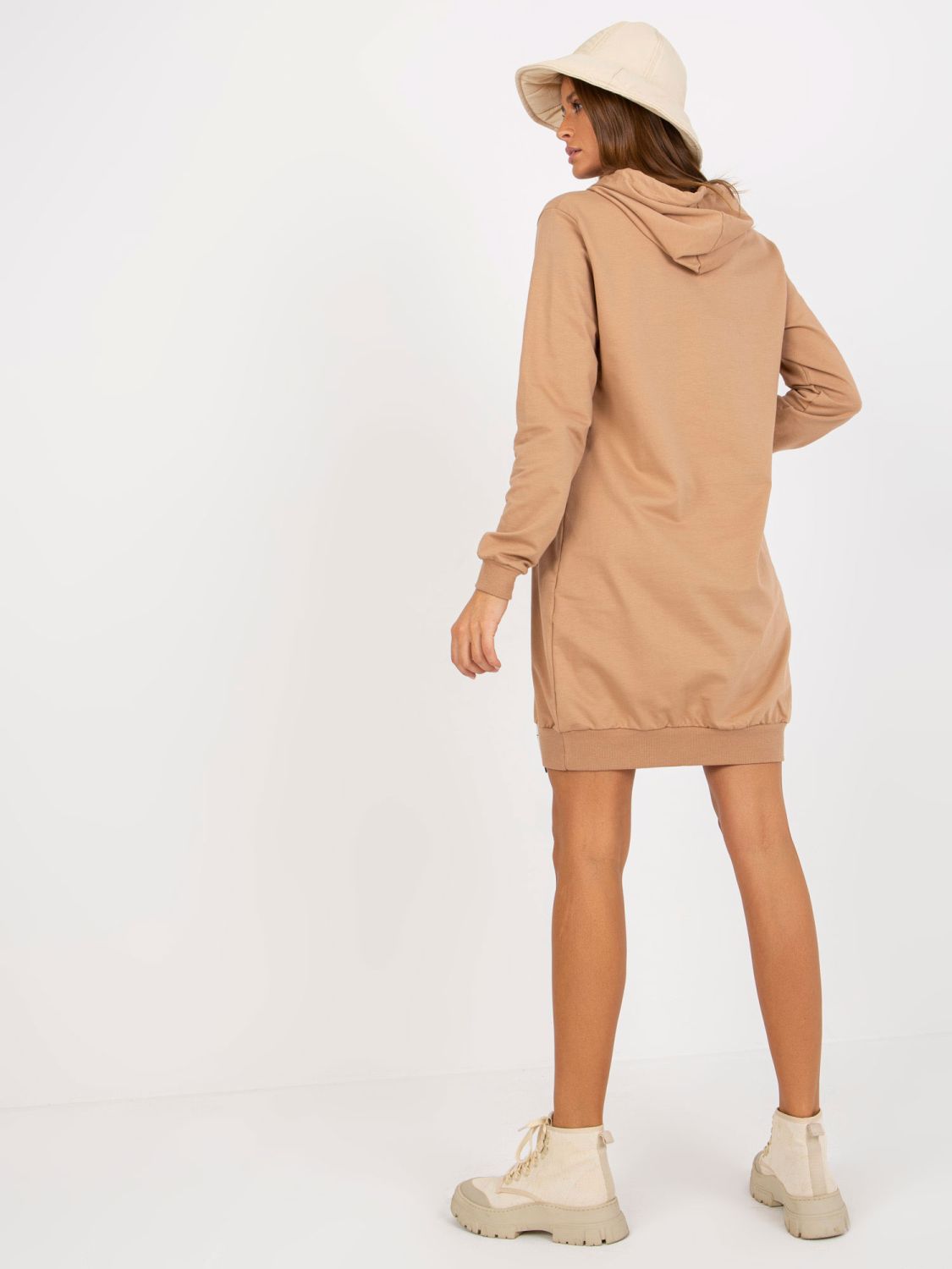 Camel hnědé teplákové šatys kapucí