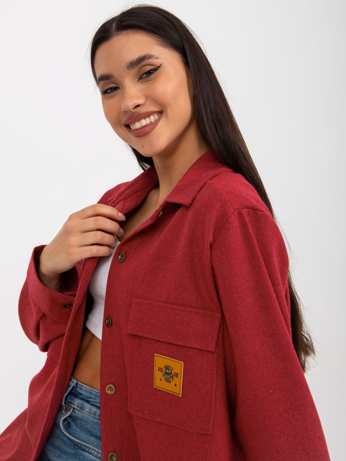 Dámská vlnená košile s kapsami