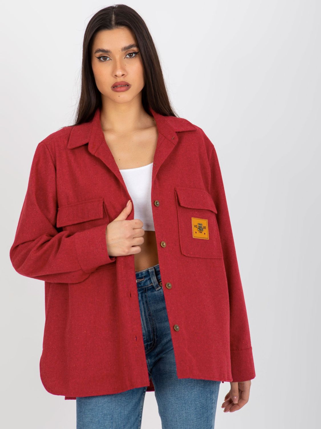 Dámská vlnená košile s kapsami