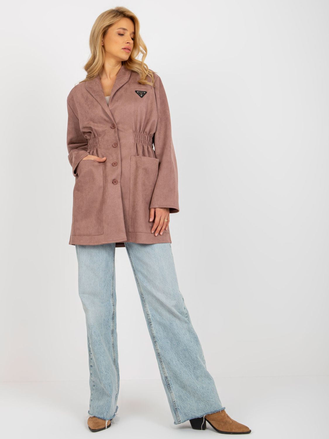 Starorůžový přechodný kabát