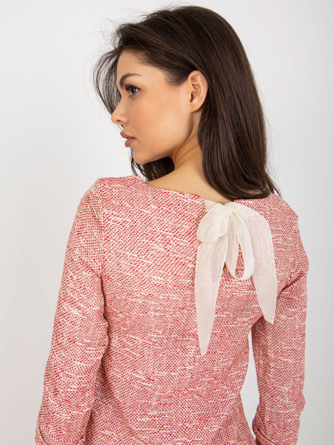 Elegantní červená halenka s 3/4 rukávem