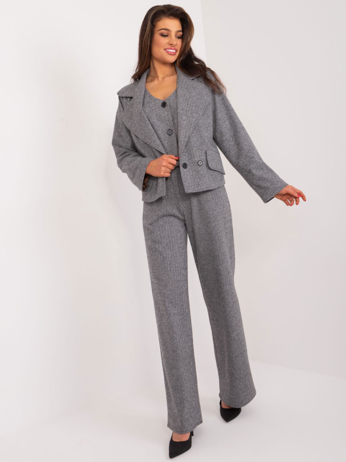 Elegantní šedé sako