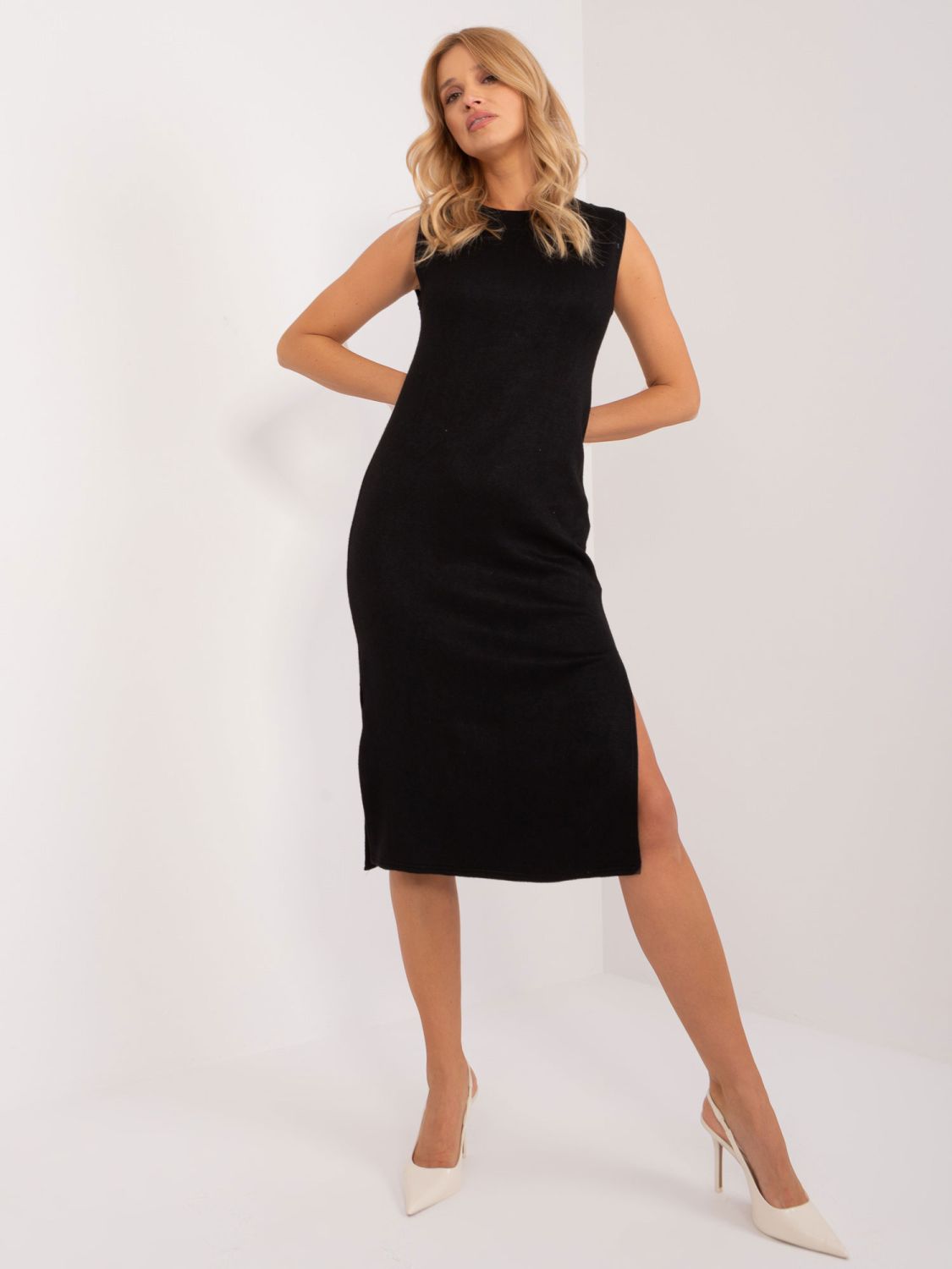 Elegantní komplet s angorou černý