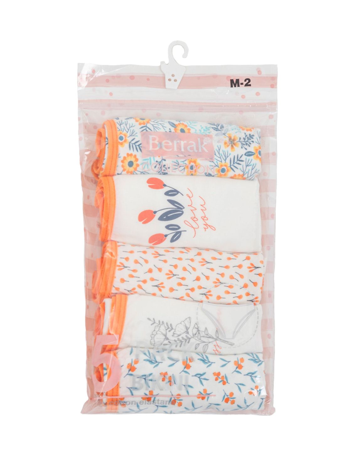 Pohodlné dámské kalhotky v oranžové barvě - set 5 kusů