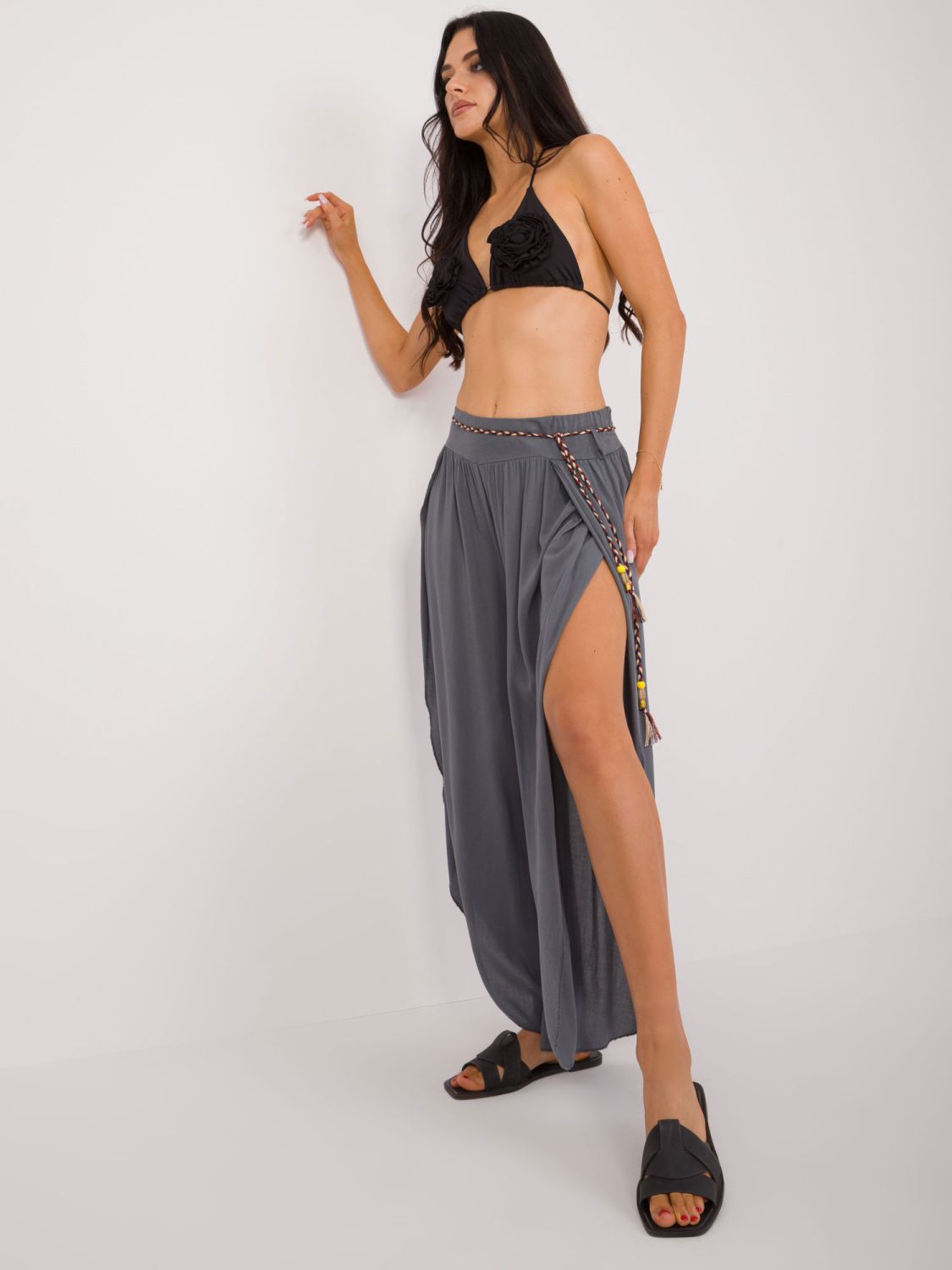 Stylové grafitové kalhoty