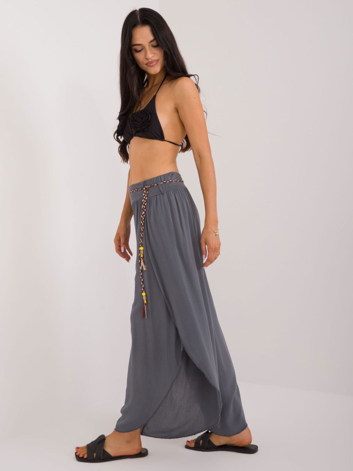 Stylové grafitové kalhoty