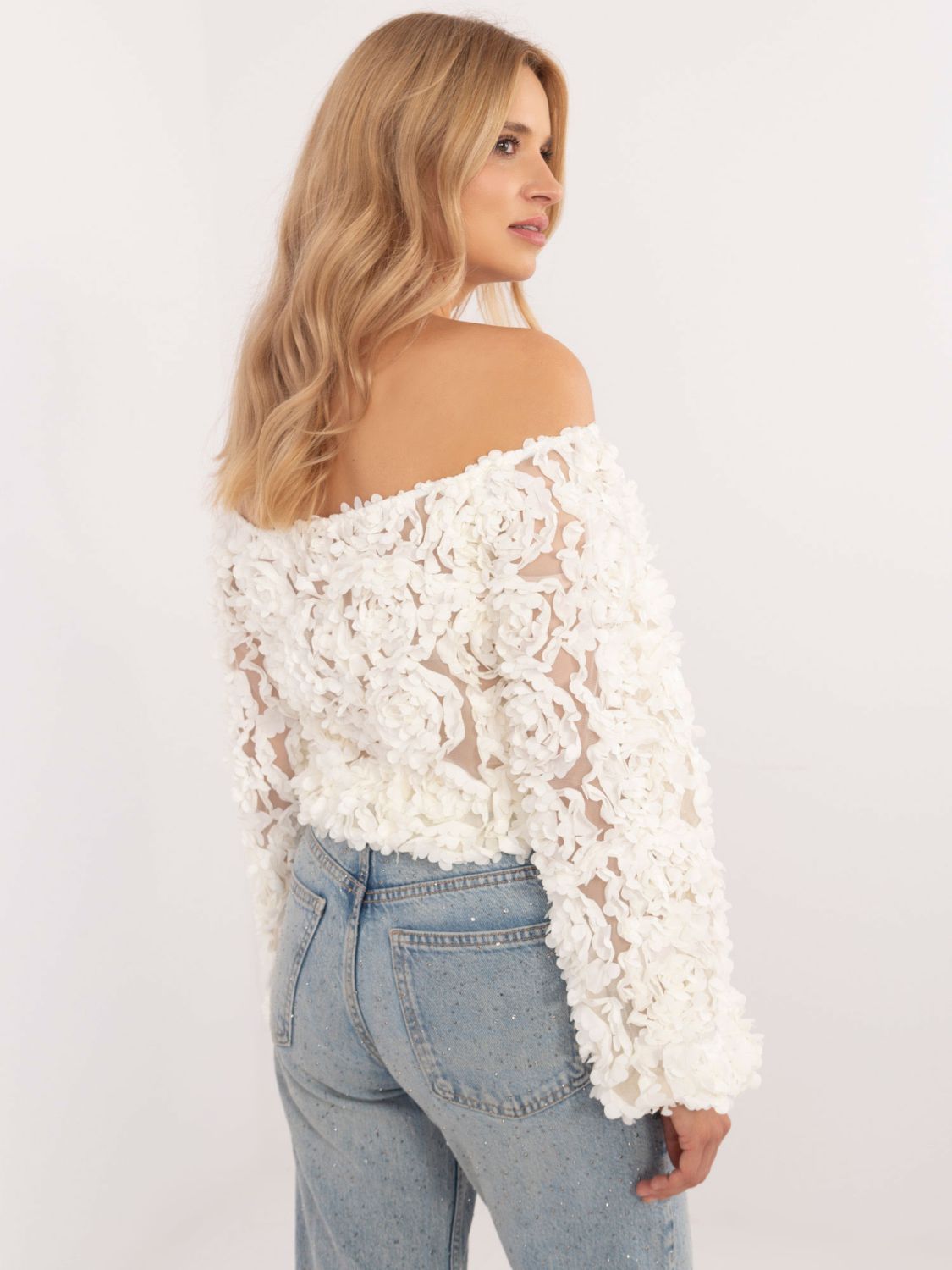 Elegantní blůza s dlouhým rukávem v ecru