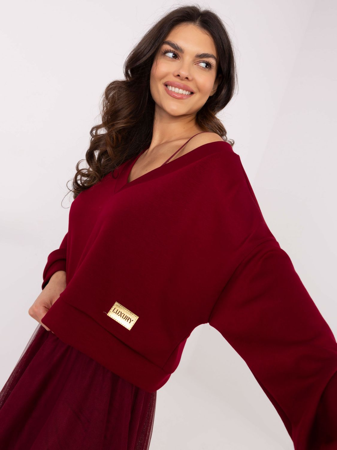 Elegantní komplet v bordó barvě