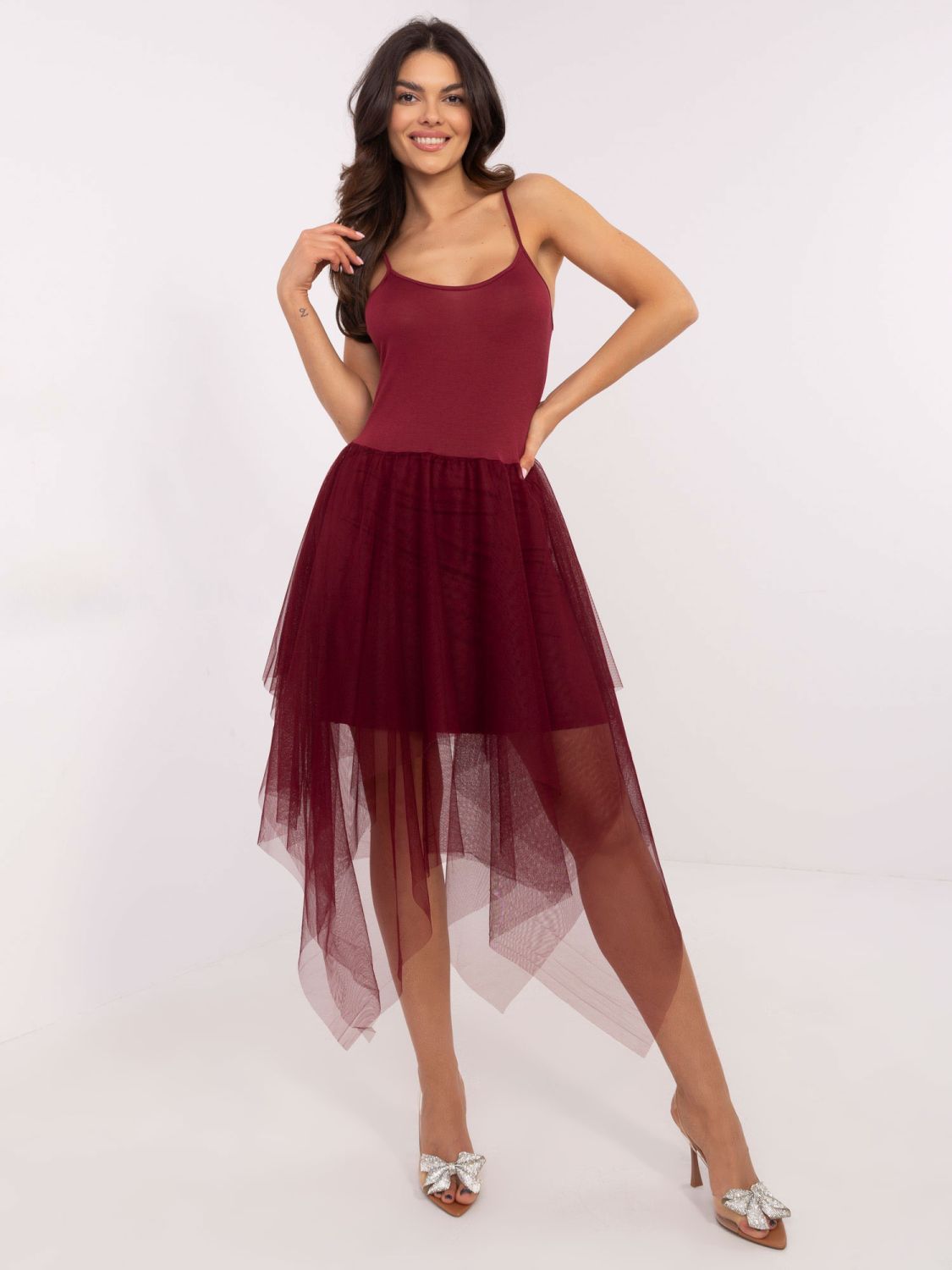 Elegantní komplet v bordó barvě