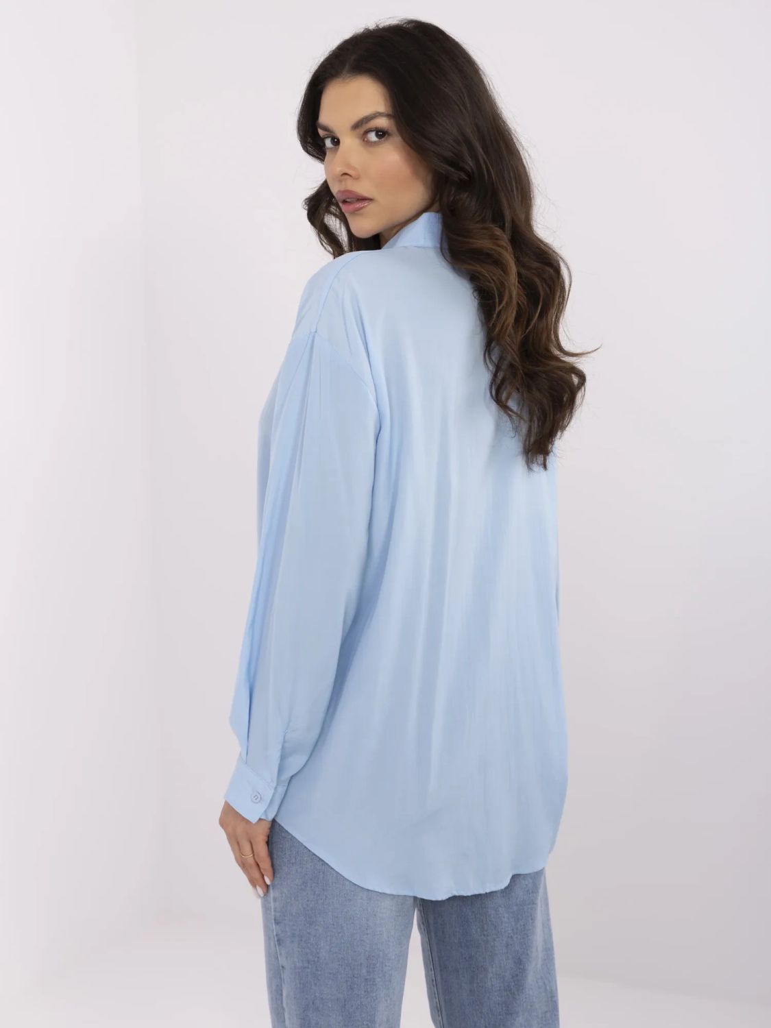 Elegantní modrá košile s dlouhým rukávem