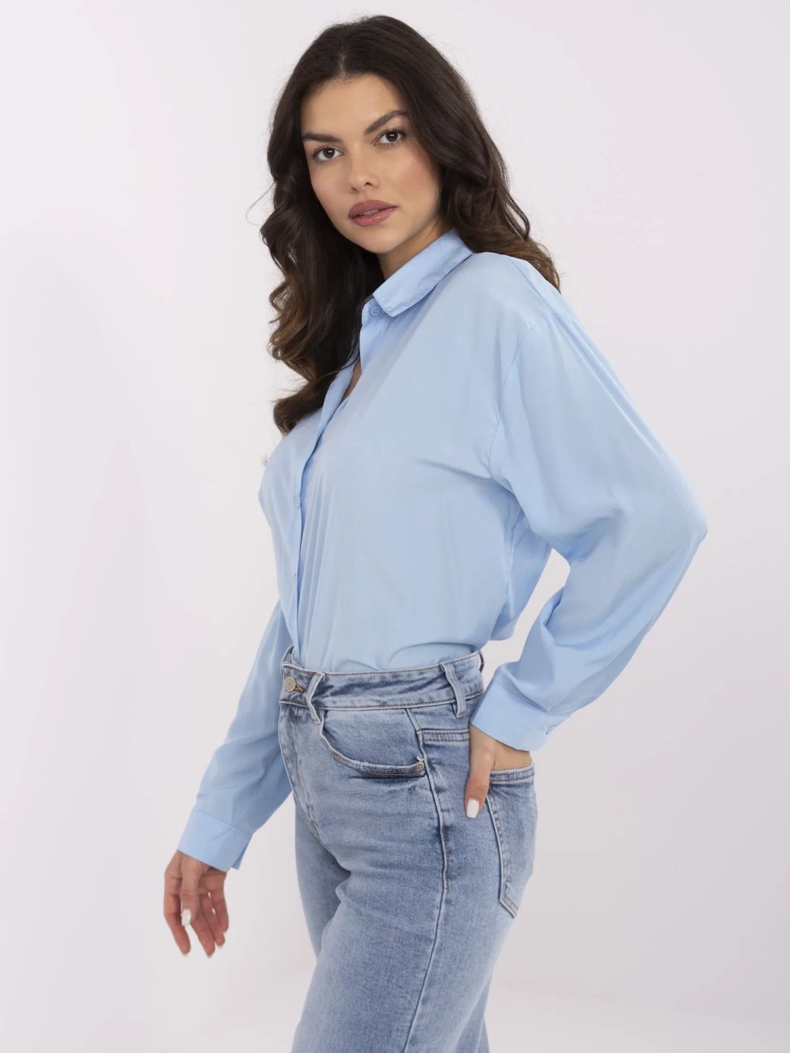 Elegantní modrá košile s dlouhým rukávem