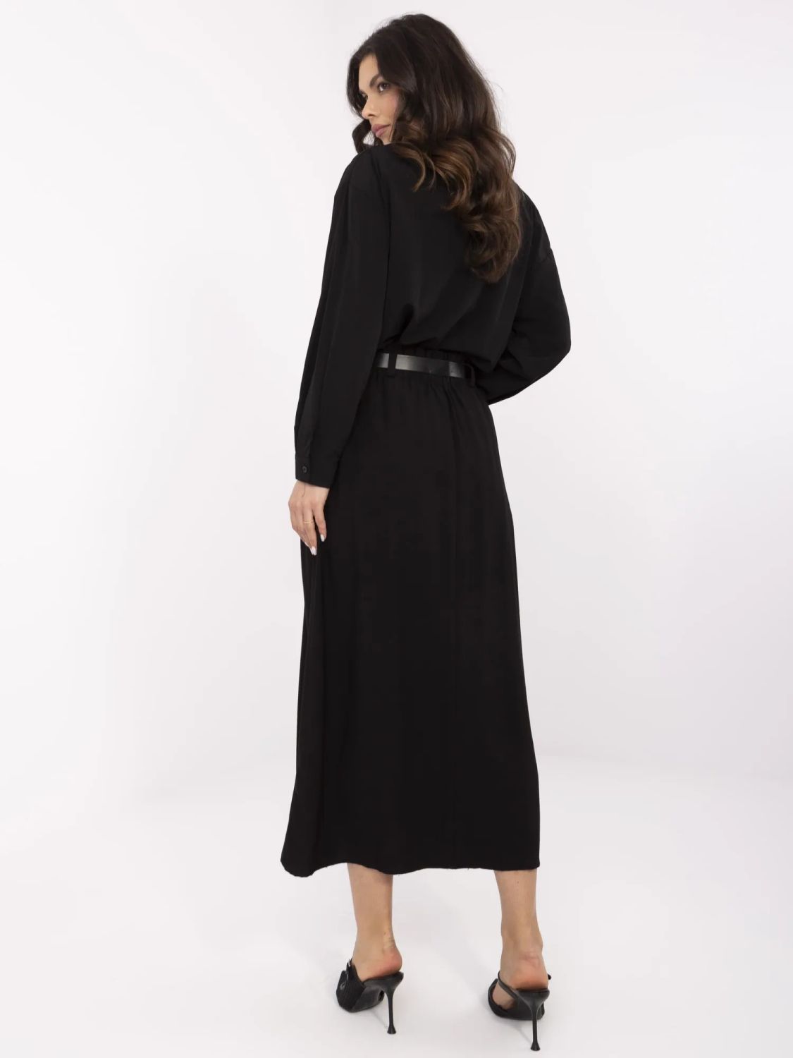 Elegantní midi sukně v černé barvě