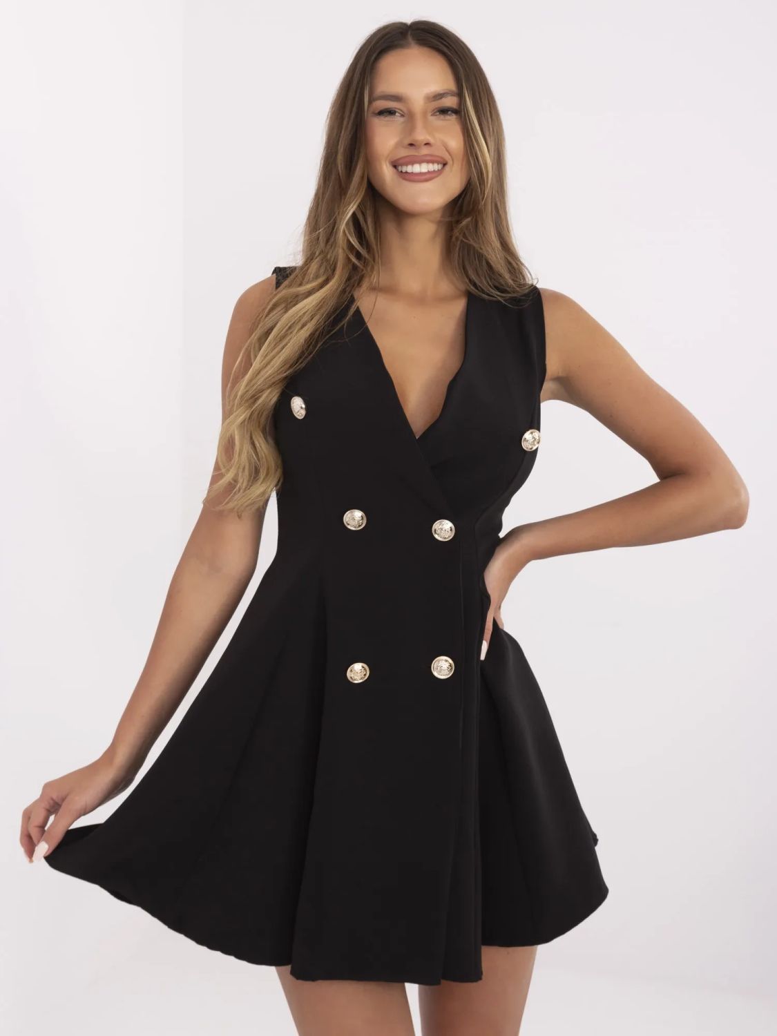 Elegantní černé rozšířené šaty