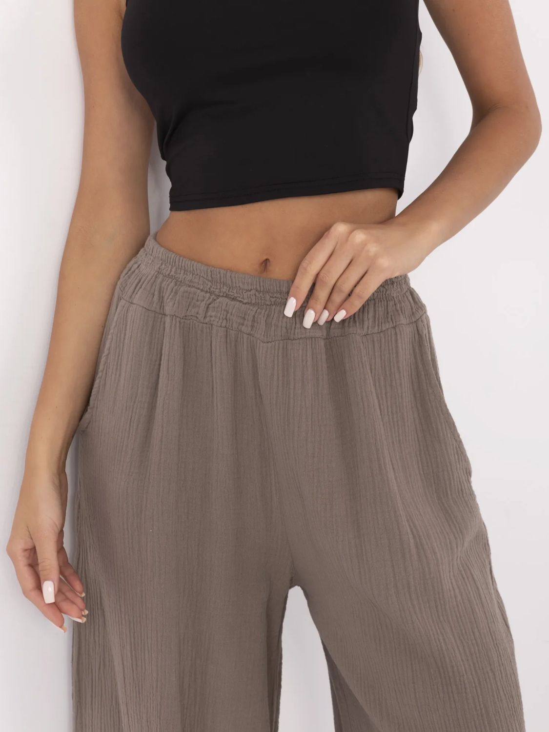 Hnědé palazzo kalhoty