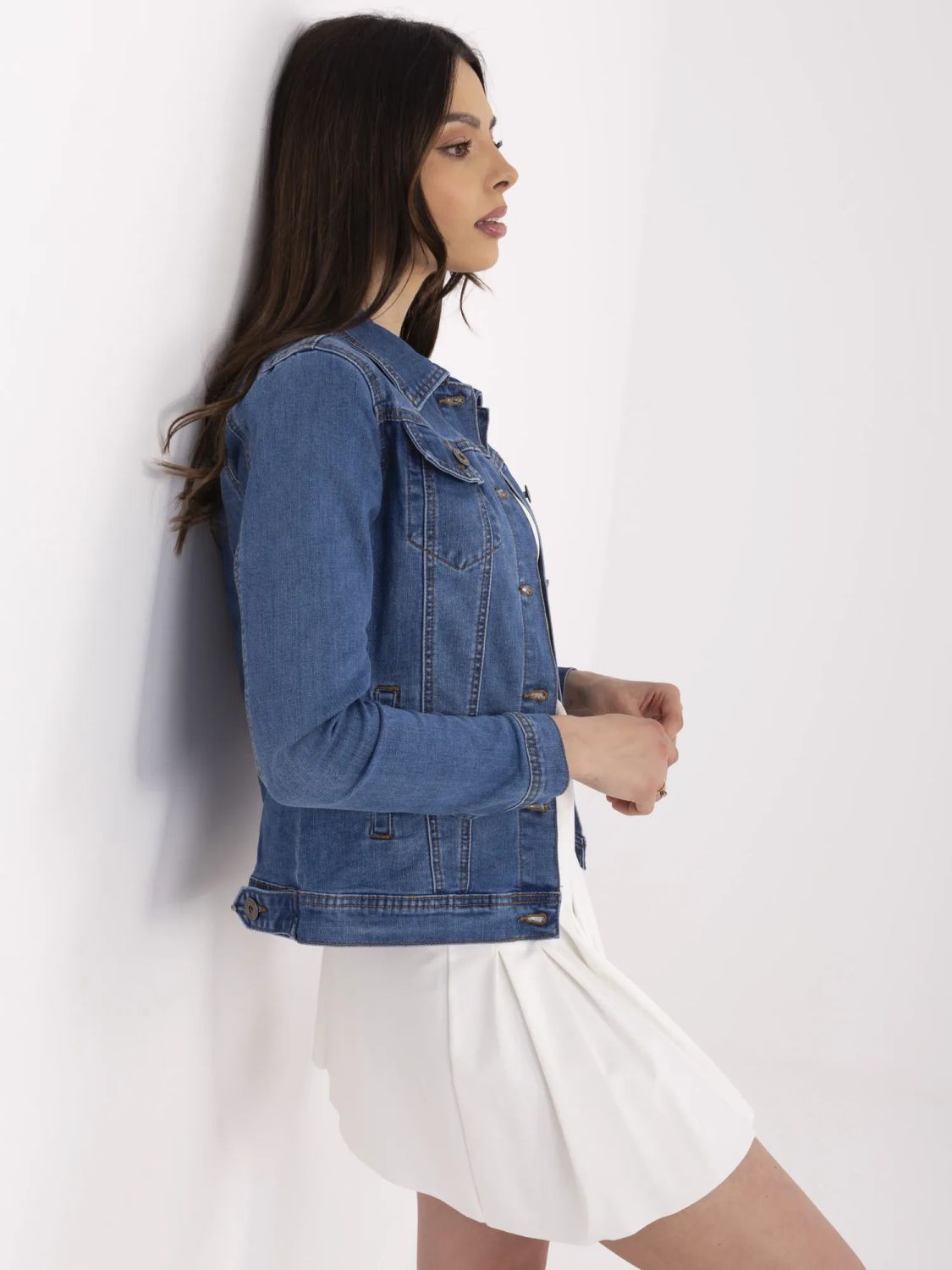 Dámská modrá džínová bunda