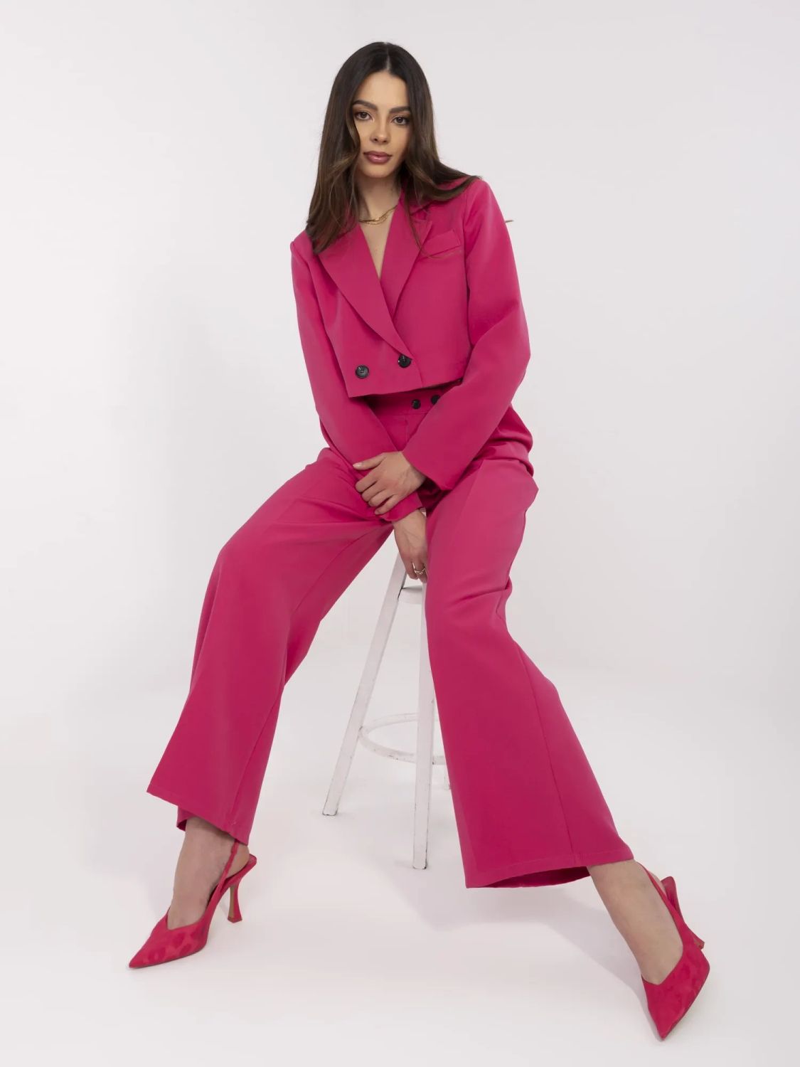Elegantní komplet v růžové barvě