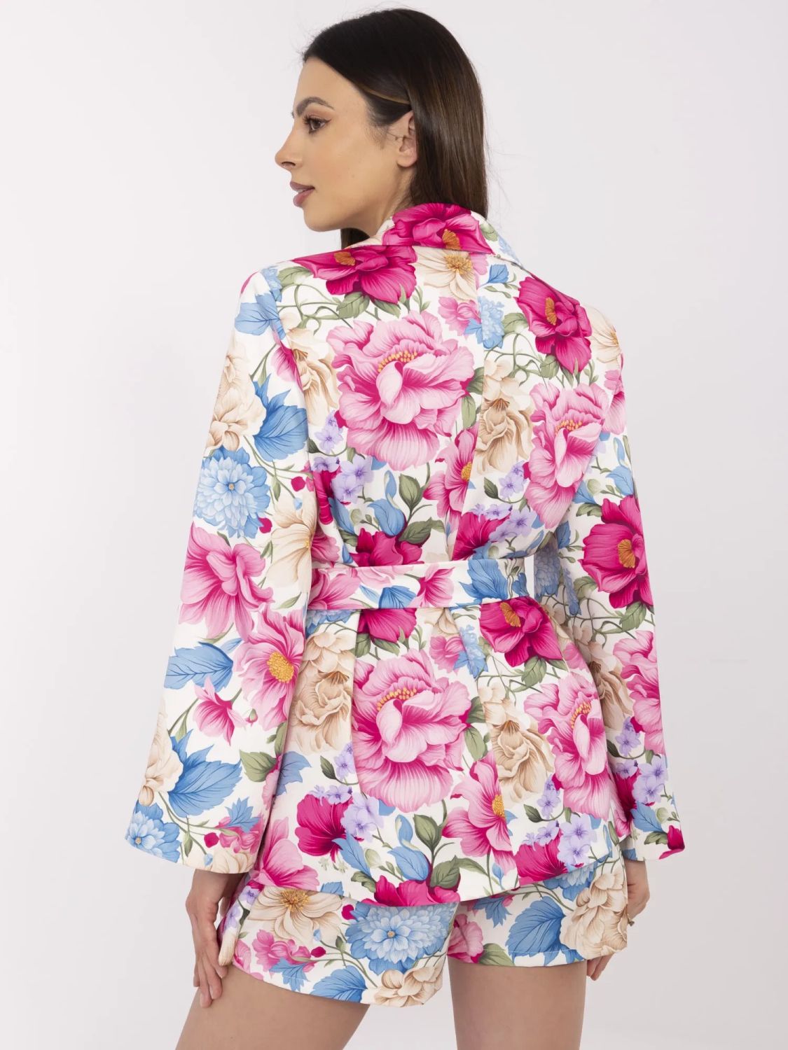 Elegantní růžový komplet s květinovým vzorem