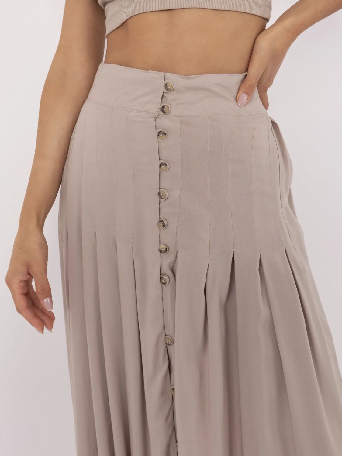 Béžová midi sukně