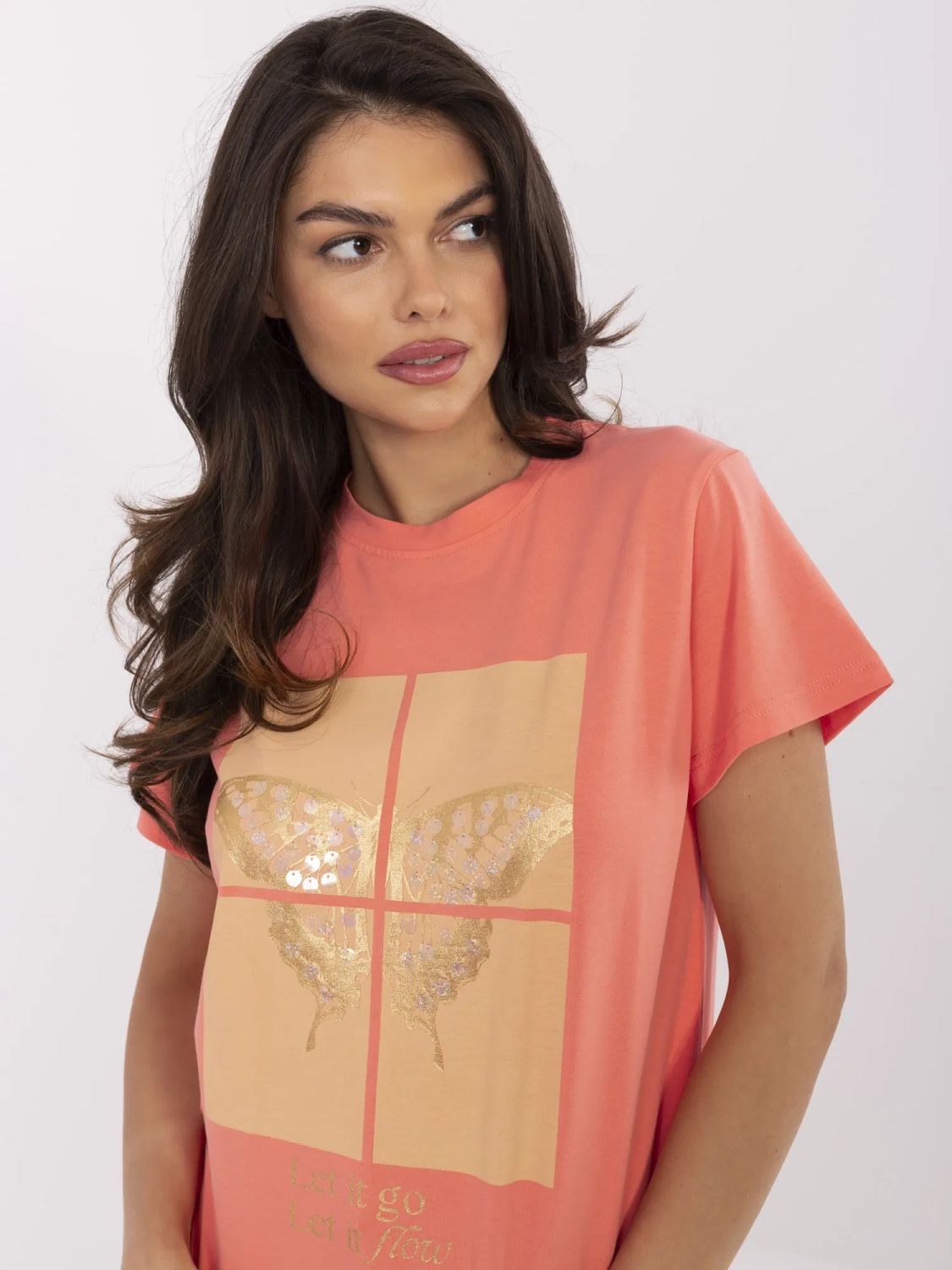 Stylové oranžové tričko s aplikací