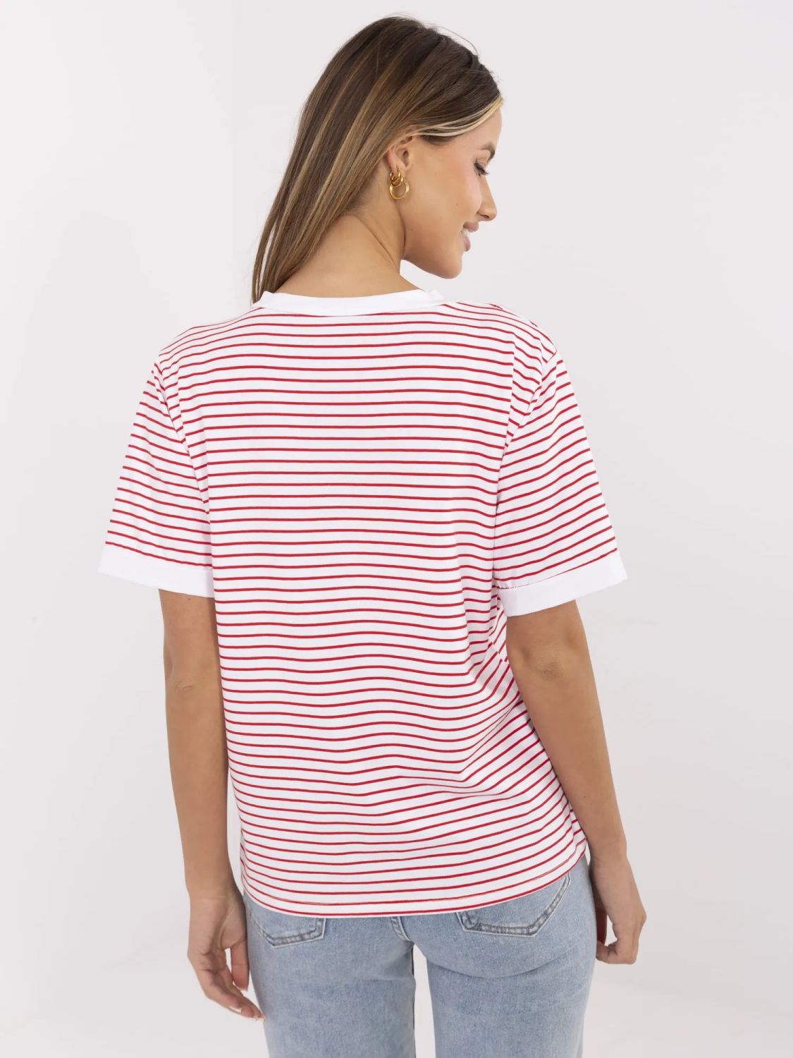 Stylová červená blůza s krátkým rukávem