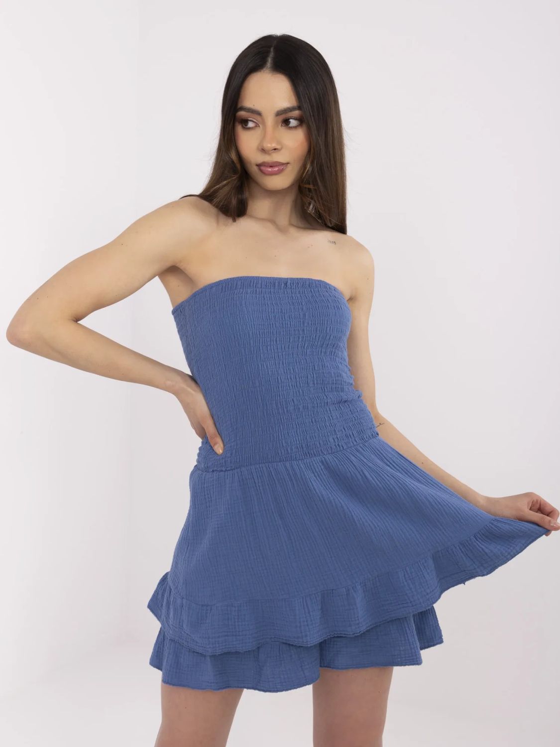 Tmavě modrý overal z bavlny