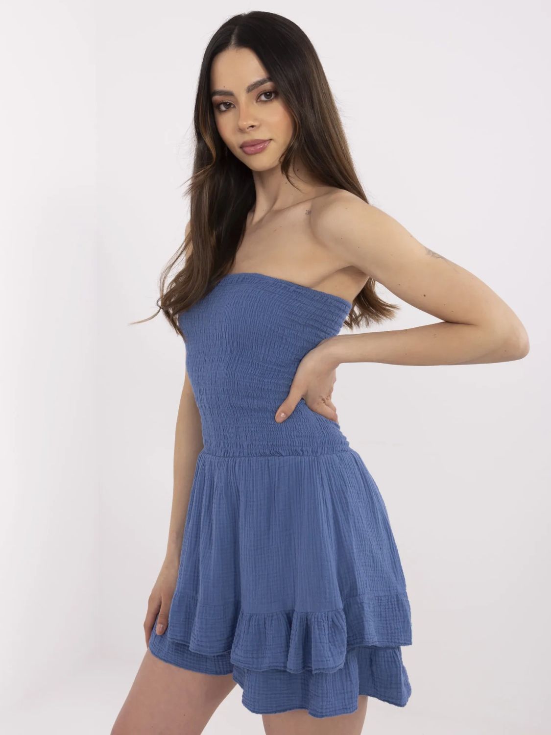 Tmavě modrý overal z bavlny