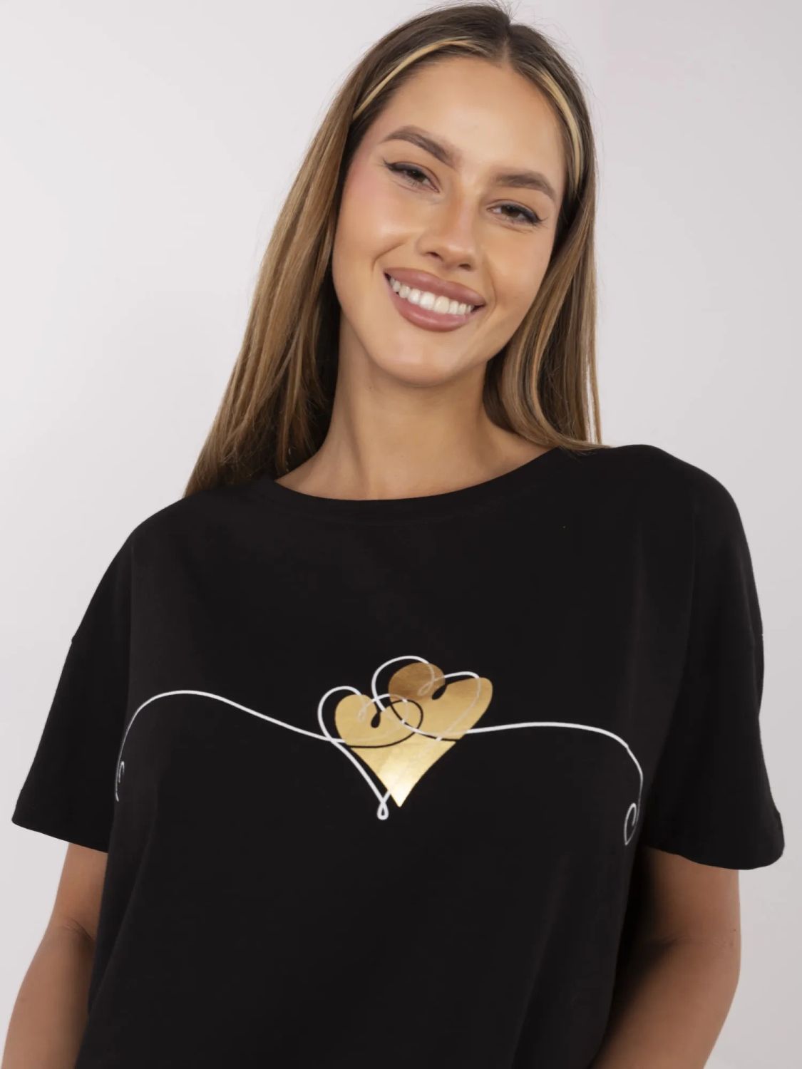 Stylové černé tričko s krátkým rukávem