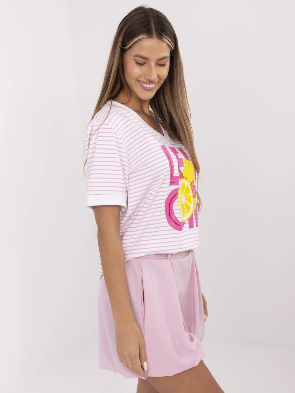 Stylová blůza s potiskem v růžové