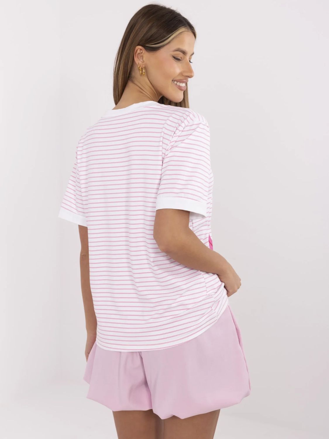 Stylová blůza s potiskem v růžové