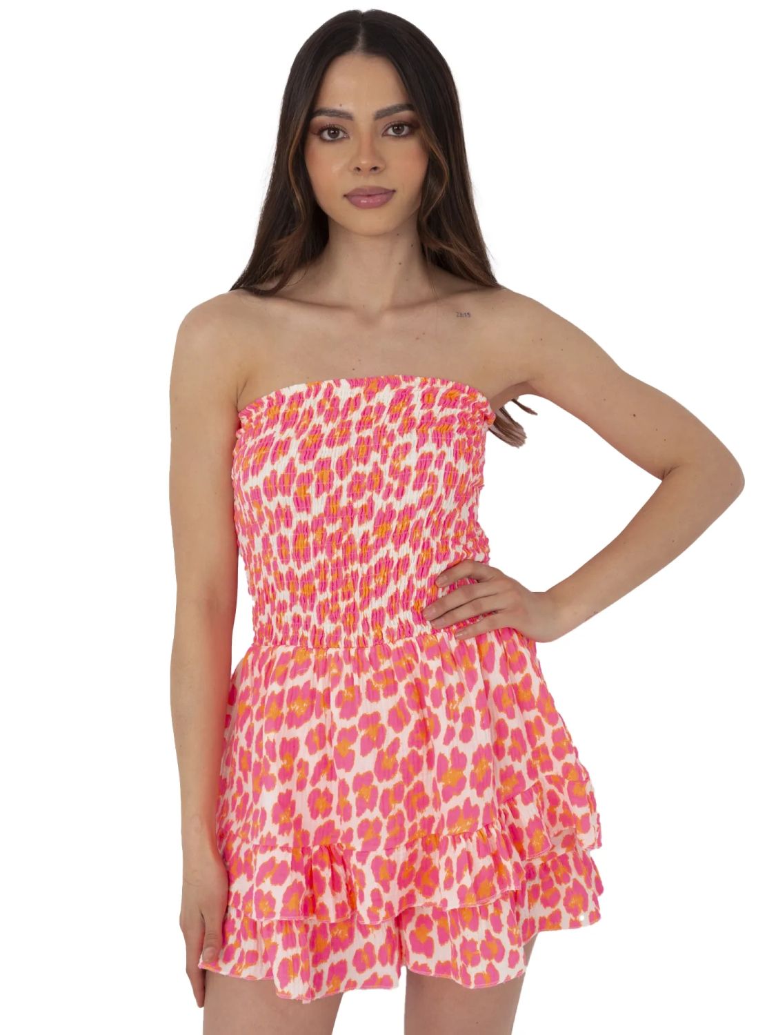 Pohodlný overal v růžové barvě