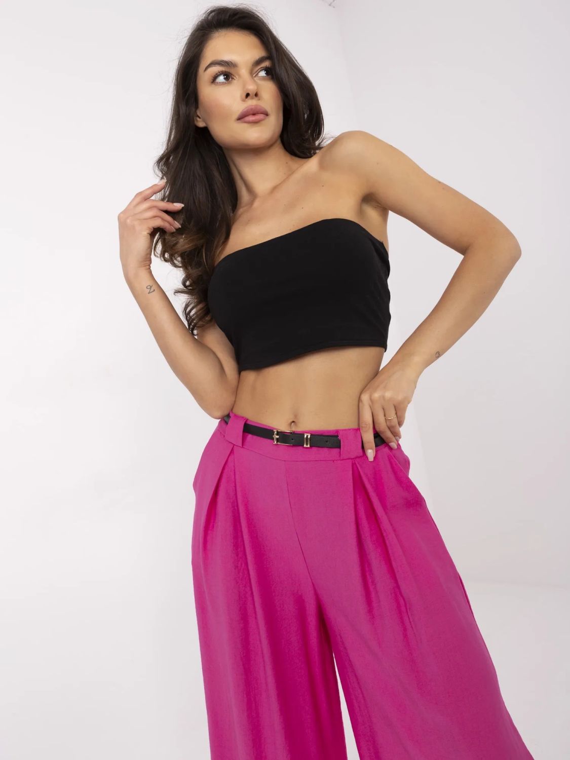 Růžové palazzo kalhoty