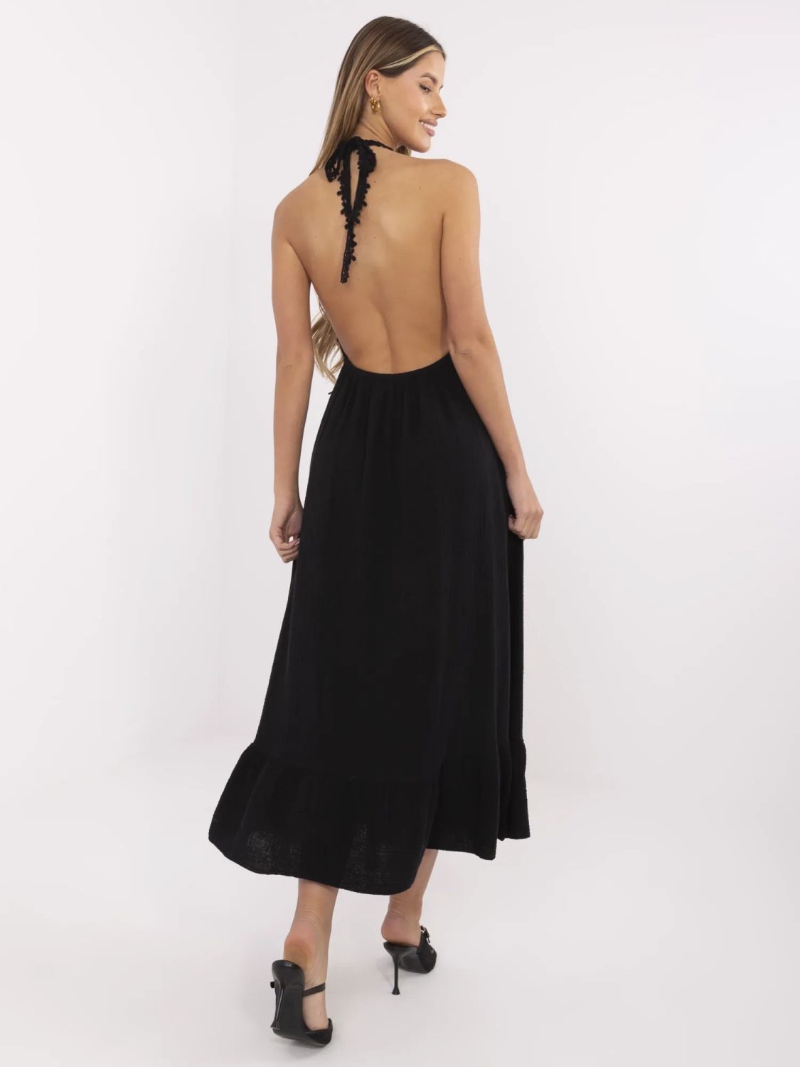 Černé boho maxi šaty