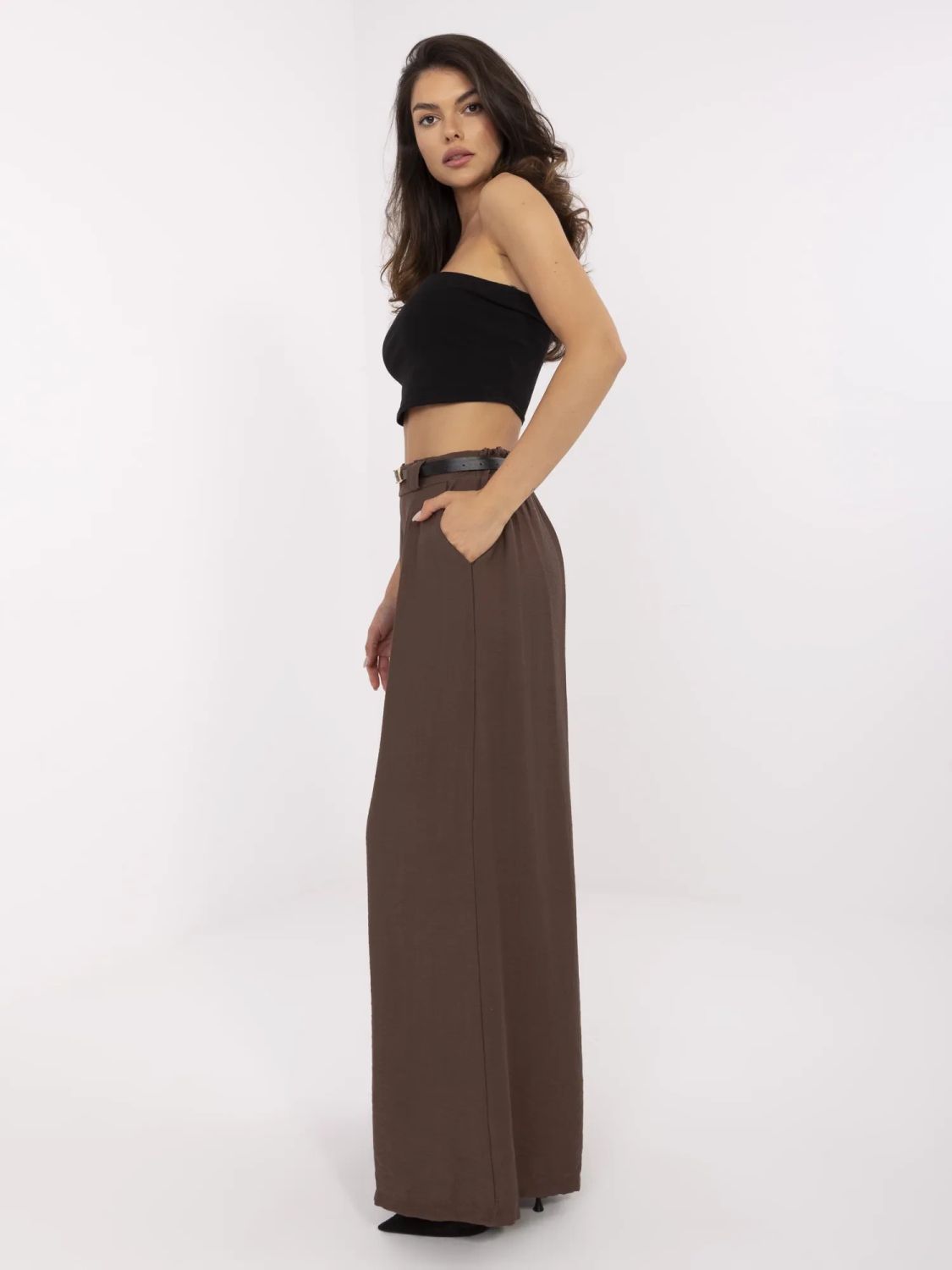 Hnědé palazzo kalhoty