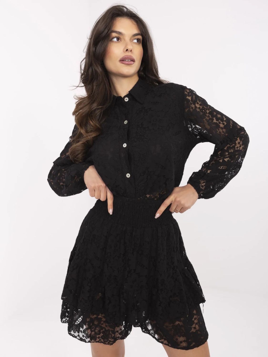 Stylový komplet s dlouhým rukávem černý