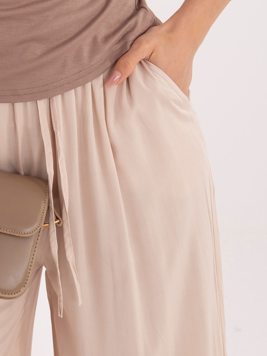 Béžové palazzo kalhoty z viskózy