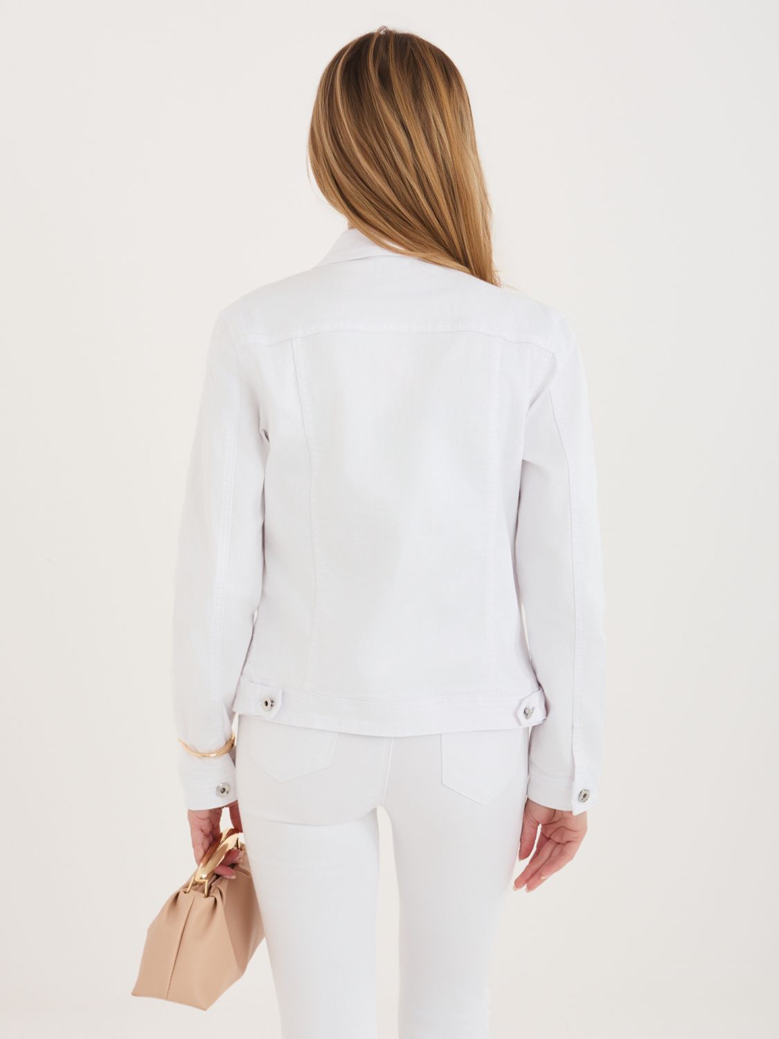 Bílá džínová bunda s límečkem