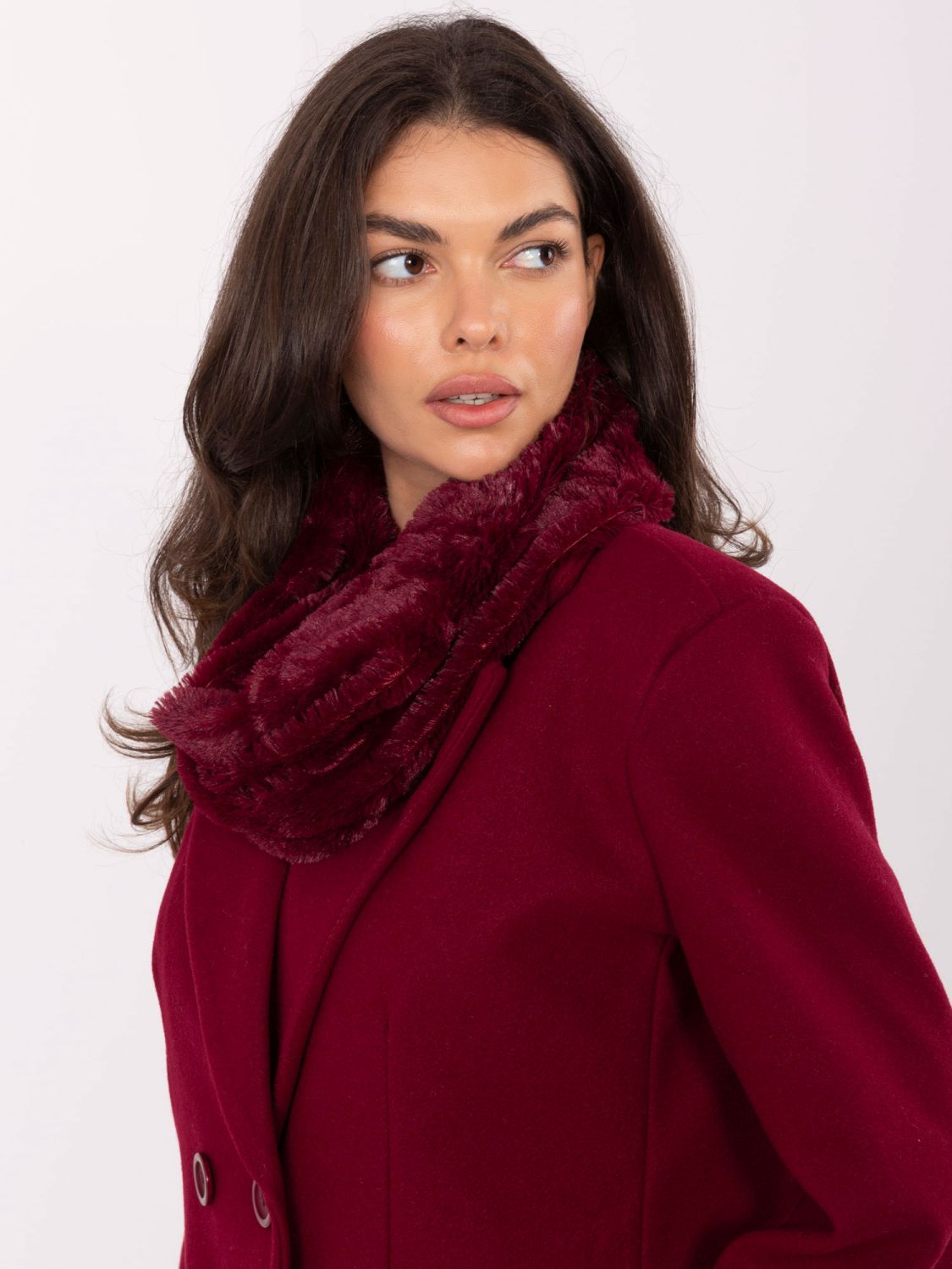 Bordó dámský nákrčník z hladkého polyesteru