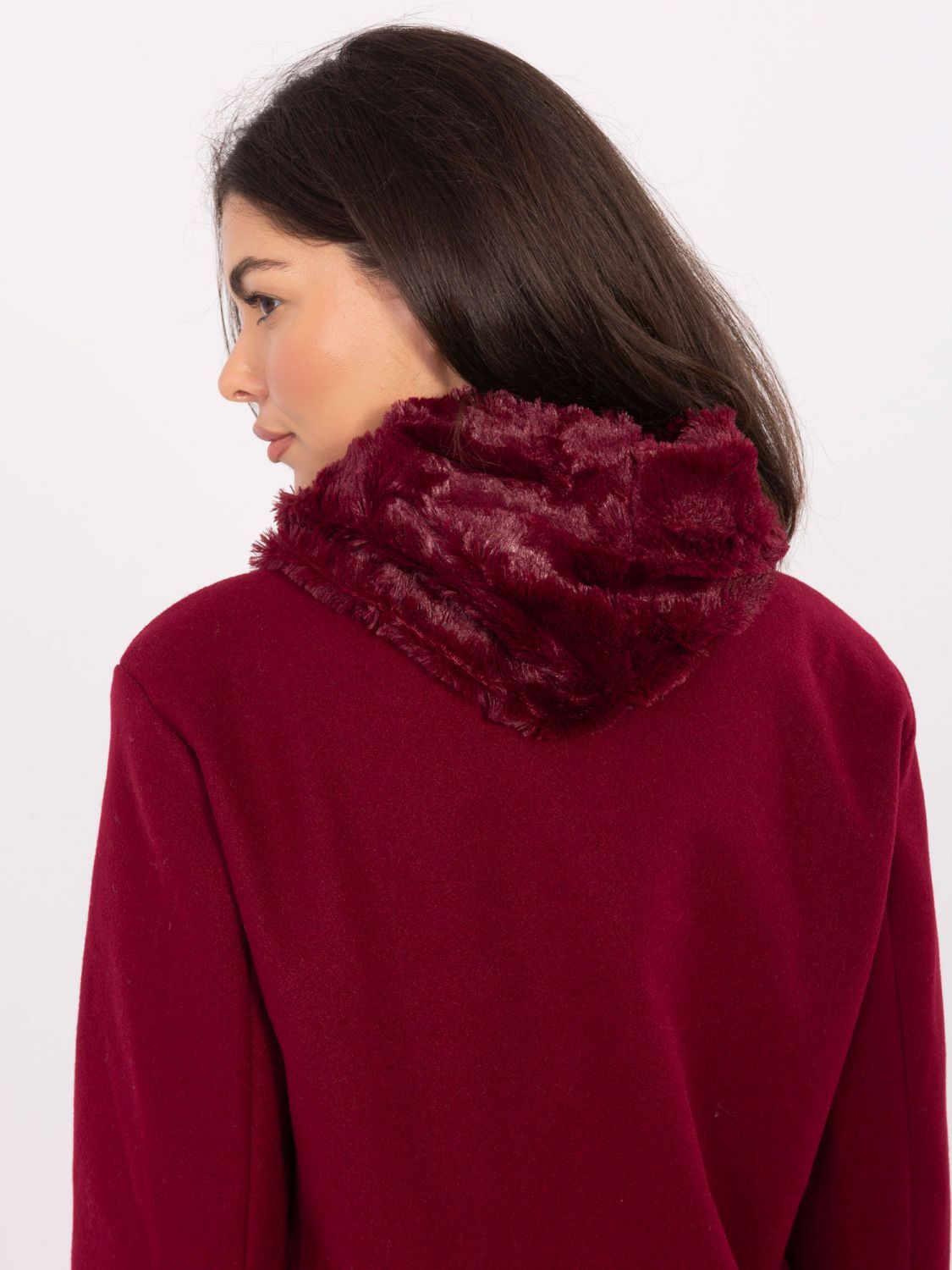 Bordó dámský nákrčník z hladkého polyesteru