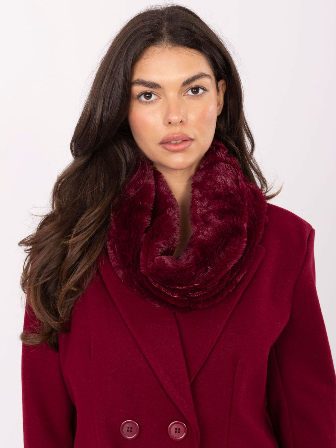 Bordó dámský nákrčník z hladkého polyesteru