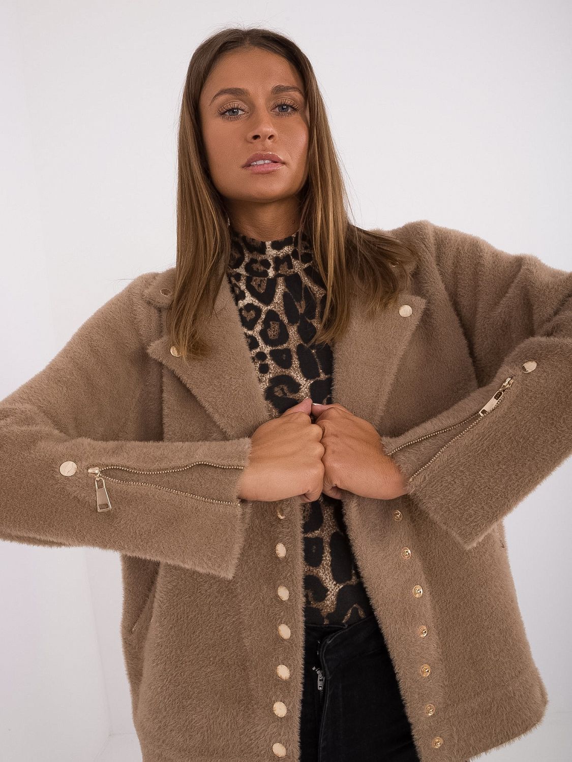 Tmavě béžová přechodová bunda