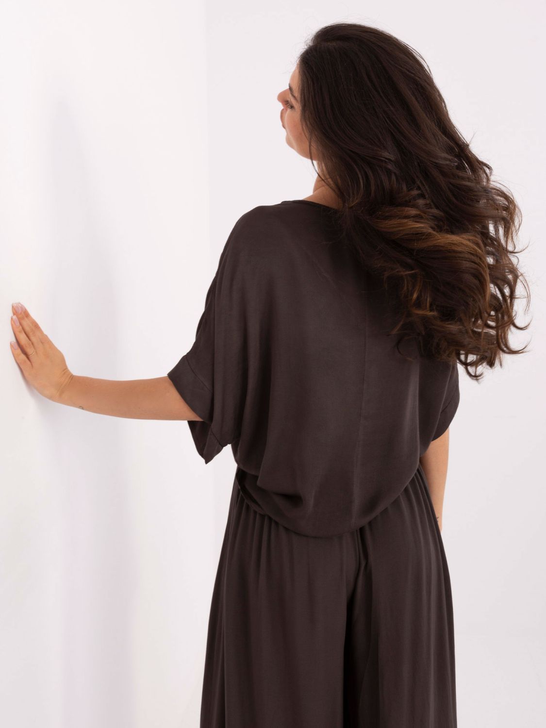 Hnědá halenka s 3/4 rukávy