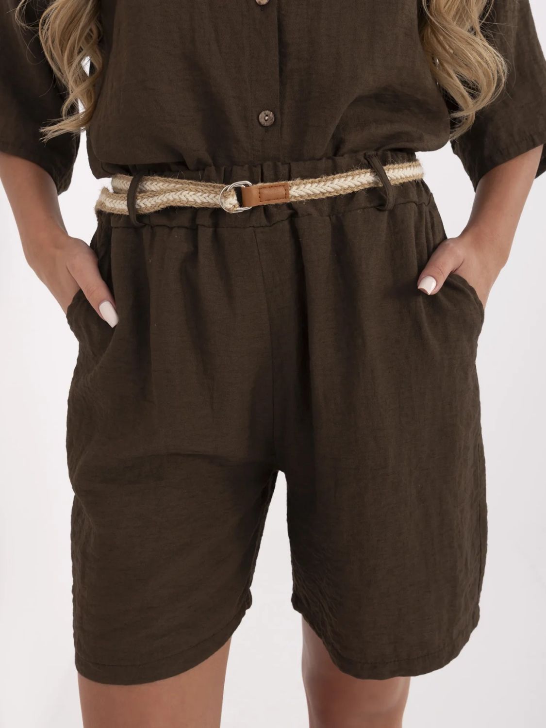 Šortky v boho stylu hnědé